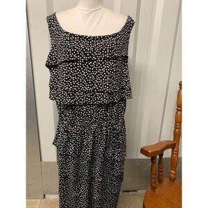 Gabby Skye Business Casual Black White Polka Dot Plus Size 18W Womens Dress